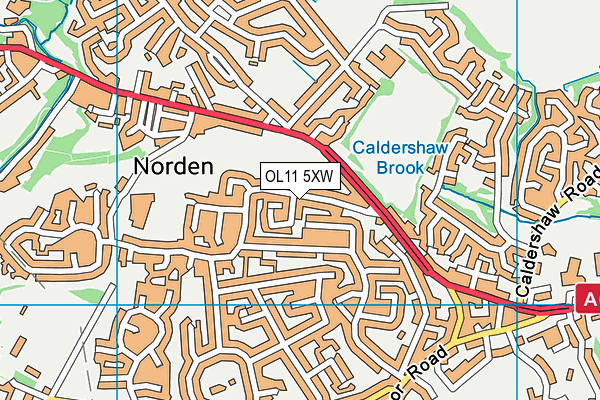 OL11 5XW map - OS VectorMap District (Ordnance Survey)