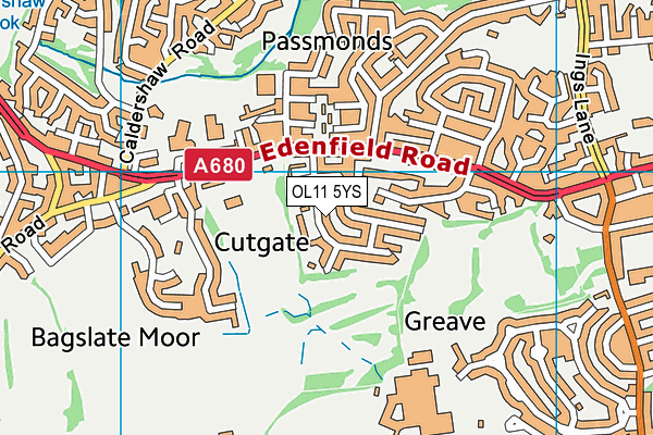 OL11 5YS map - OS VectorMap District (Ordnance Survey)