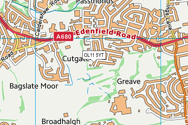 OL11 5YT map - OS VectorMap District (Ordnance Survey)