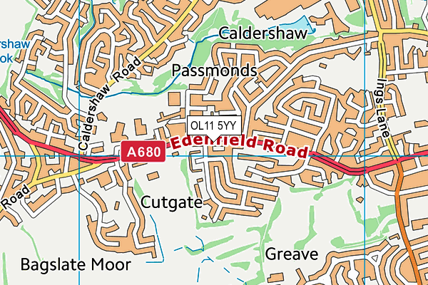 OL11 5YY map - OS VectorMap District (Ordnance Survey)