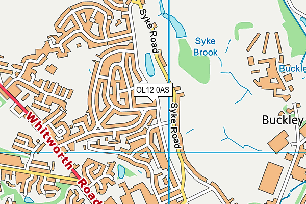 OL12 0AS map - OS VectorMap District (Ordnance Survey)