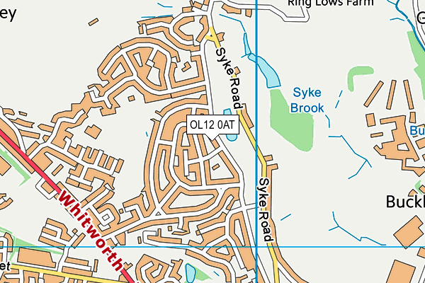 OL12 0AT map - OS VectorMap District (Ordnance Survey)