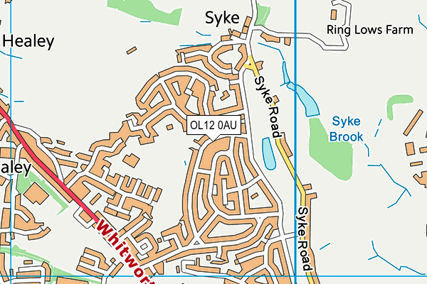 OL12 0AU map - OS VectorMap District (Ordnance Survey)