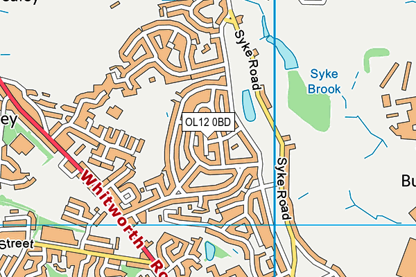 OL12 0BD map - OS VectorMap District (Ordnance Survey)