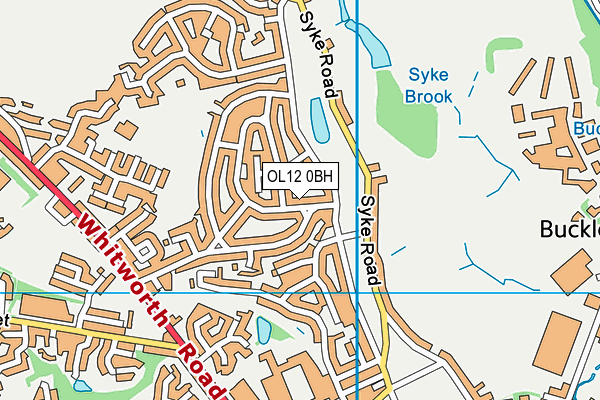 OL12 0BH map - OS VectorMap District (Ordnance Survey)
