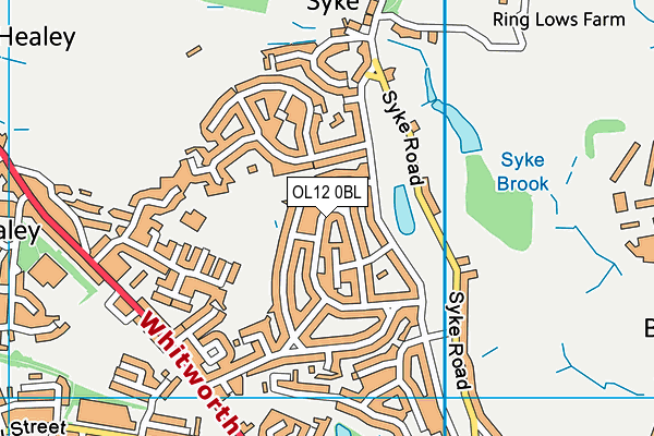 OL12 0BL map - OS VectorMap District (Ordnance Survey)