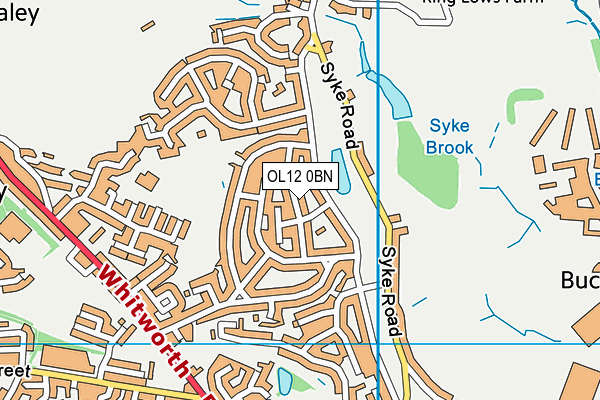 OL12 0BN map - OS VectorMap District (Ordnance Survey)