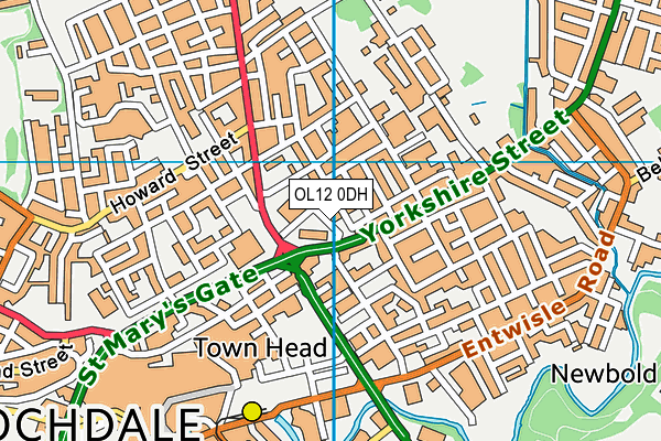 OL12 0DH map - OS VectorMap District (Ordnance Survey)