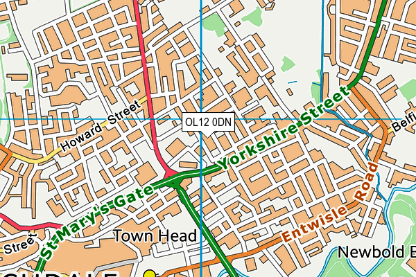 OL12 0DN map - OS VectorMap District (Ordnance Survey)