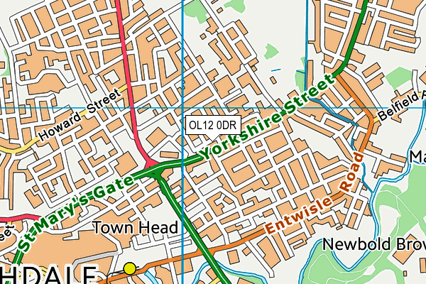 OL12 0DR map - OS VectorMap District (Ordnance Survey)