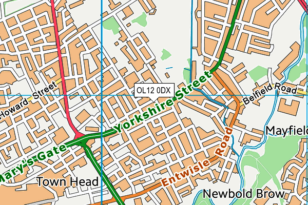 OL12 0DX map - OS VectorMap District (Ordnance Survey)