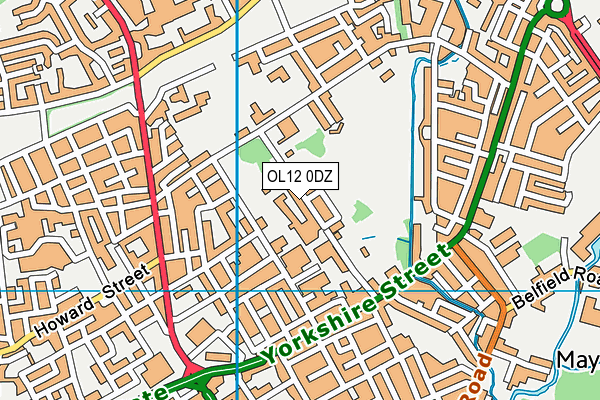 OL12 0DZ map - OS VectorMap District (Ordnance Survey)