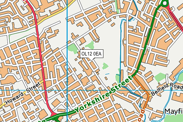 OL12 0EA map - OS VectorMap District (Ordnance Survey)