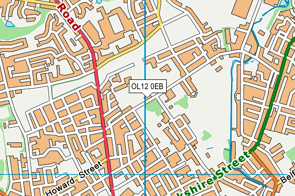 OL12 0EB map - OS VectorMap District (Ordnance Survey)