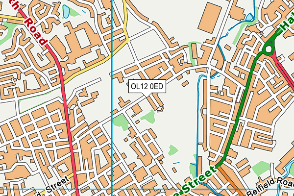 OL12 0ED map - OS VectorMap District (Ordnance Survey)