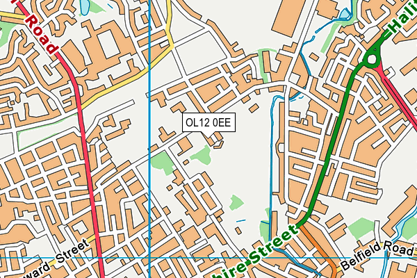 OL12 0EE map - OS VectorMap District (Ordnance Survey)
