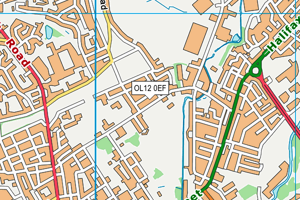 OL12 0EF map - OS VectorMap District (Ordnance Survey)