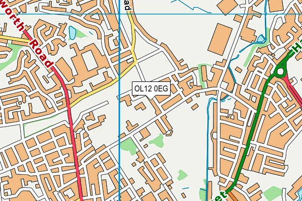 OL12 0EG map - OS VectorMap District (Ordnance Survey)