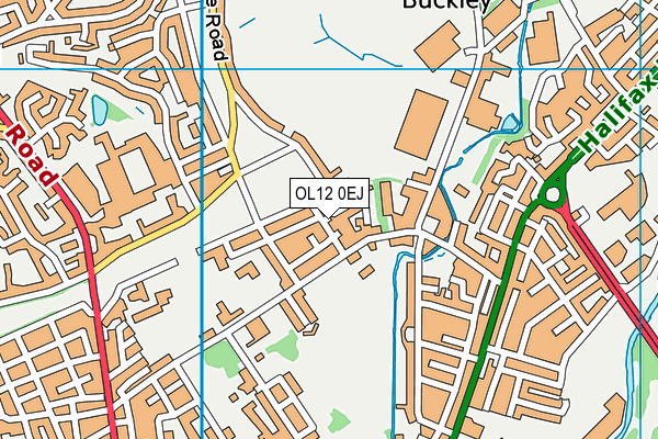 OL12 0EJ map - OS VectorMap District (Ordnance Survey)