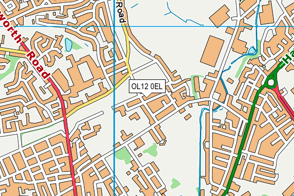 OL12 0EL map - OS VectorMap District (Ordnance Survey)