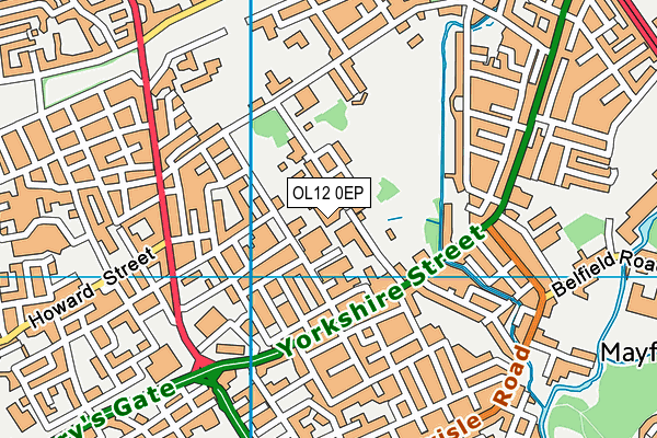 OL12 0EP map - OS VectorMap District (Ordnance Survey)