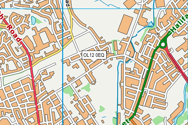 OL12 0EQ map - OS VectorMap District (Ordnance Survey)