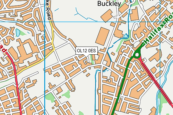 OL12 0ES map - OS VectorMap District (Ordnance Survey)