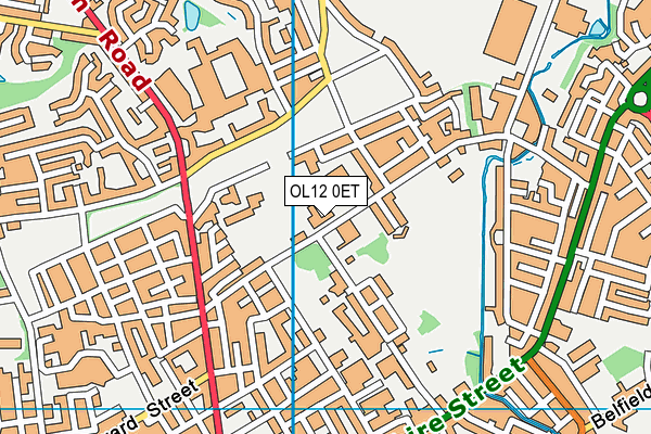 St Patrick's Roman Catholic Primary School map (OL12 0ET) - OS VectorMap District (Ordnance Survey)