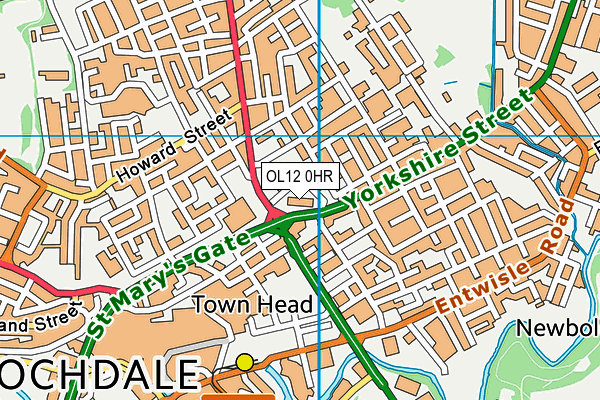 OL12 0HR map - OS VectorMap District (Ordnance Survey)