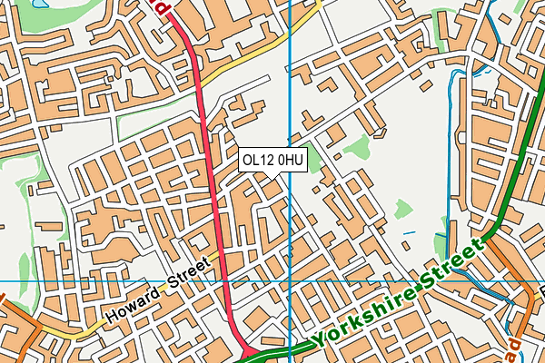 OL12 0HU map - OS VectorMap District (Ordnance Survey)