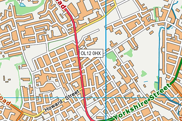 OL12 0HX map - OS VectorMap District (Ordnance Survey)