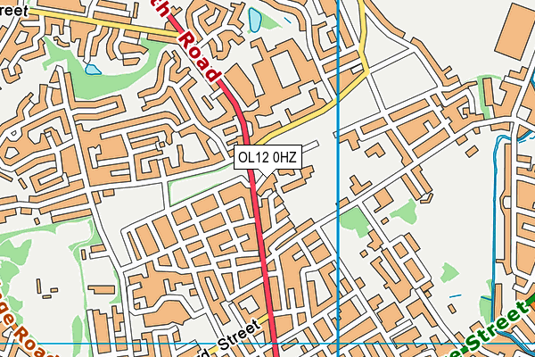 OL12 0HZ map - OS VectorMap District (Ordnance Survey)