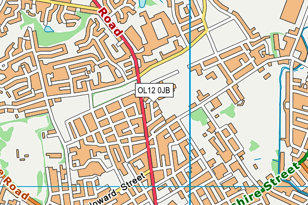 OL12 0JB map - OS VectorMap District (Ordnance Survey)