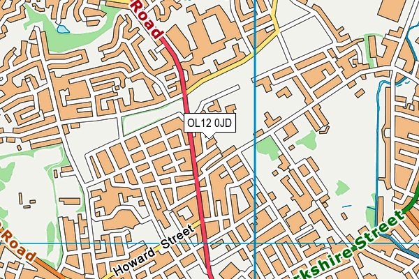 OL12 0JD map - OS VectorMap District (Ordnance Survey)