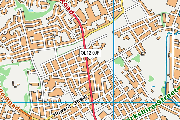 OL12 0JF map - OS VectorMap District (Ordnance Survey)