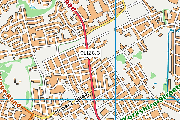 OL12 0JG map - OS VectorMap District (Ordnance Survey)