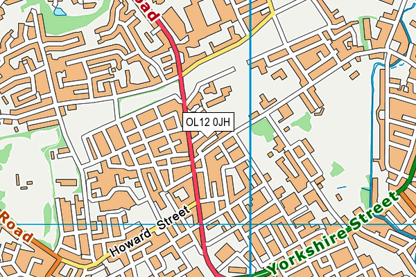 OL12 0JH map - OS VectorMap District (Ordnance Survey)