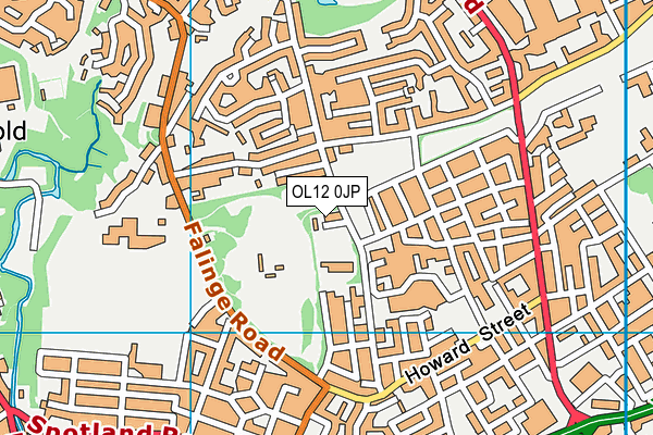 OL12 0JP map - OS VectorMap District (Ordnance Survey)