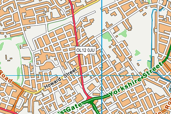 OL12 0JU map - OS VectorMap District (Ordnance Survey)