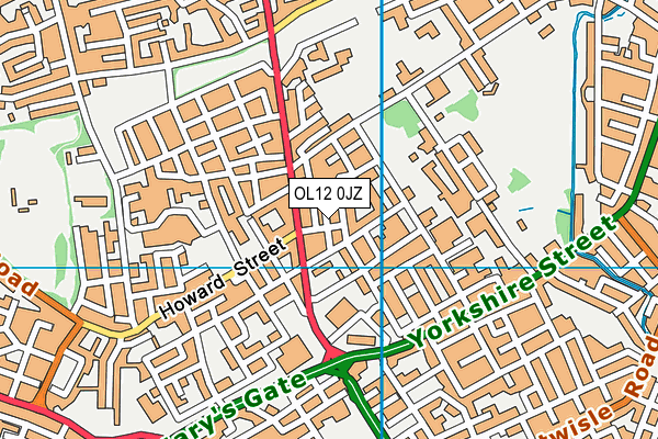 OL12 0JZ map - OS VectorMap District (Ordnance Survey)