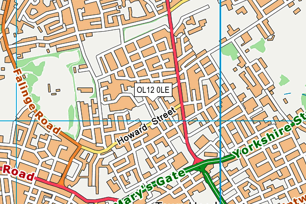 OL12 0LE map - OS VectorMap District (Ordnance Survey)