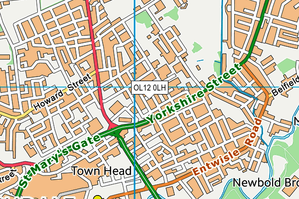 OL12 0LH map - OS VectorMap District (Ordnance Survey)