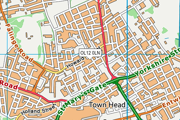 OL12 0LN map - OS VectorMap District (Ordnance Survey)