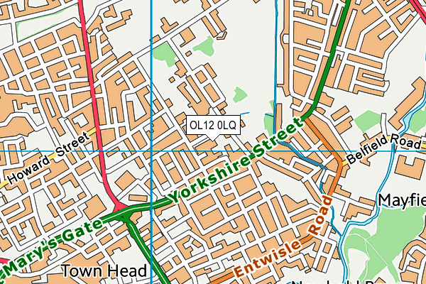 OL12 0LQ map - OS VectorMap District (Ordnance Survey)