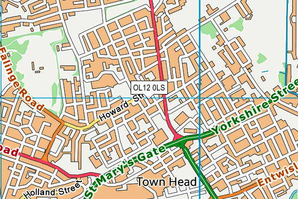 OL12 0LS map - OS VectorMap District (Ordnance Survey)