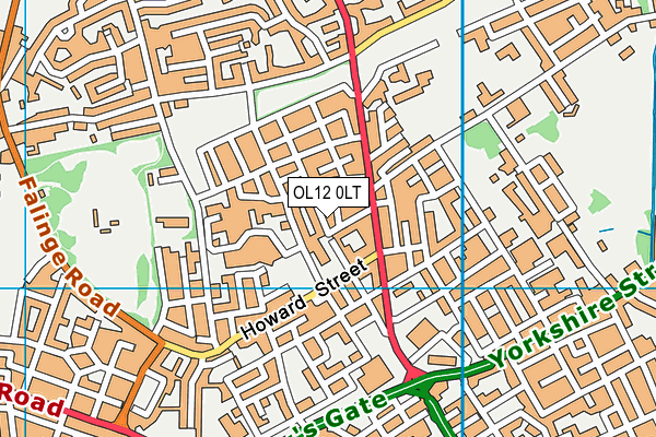 OL12 0LT map - OS VectorMap District (Ordnance Survey)