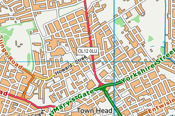 OL12 0LU map - OS VectorMap District (Ordnance Survey)