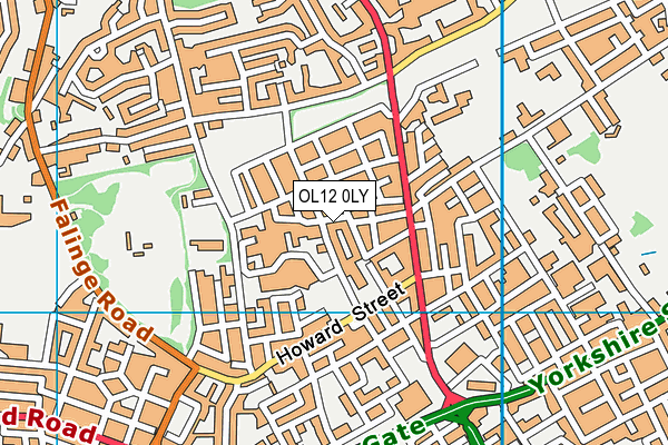 OL12 0LY map - OS VectorMap District (Ordnance Survey)