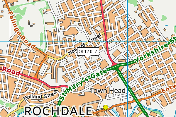 OL12 0LZ map - OS VectorMap District (Ordnance Survey)