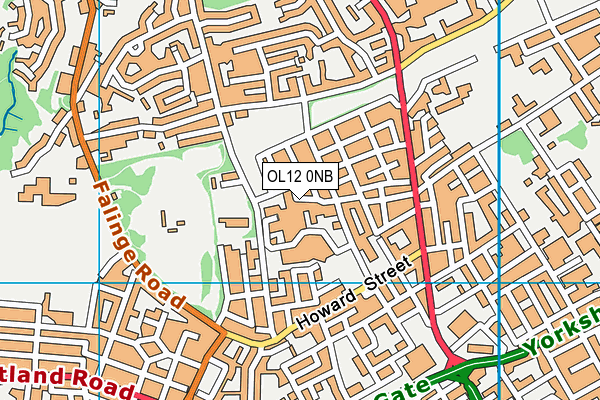 OL12 0NB map - OS VectorMap District (Ordnance Survey)